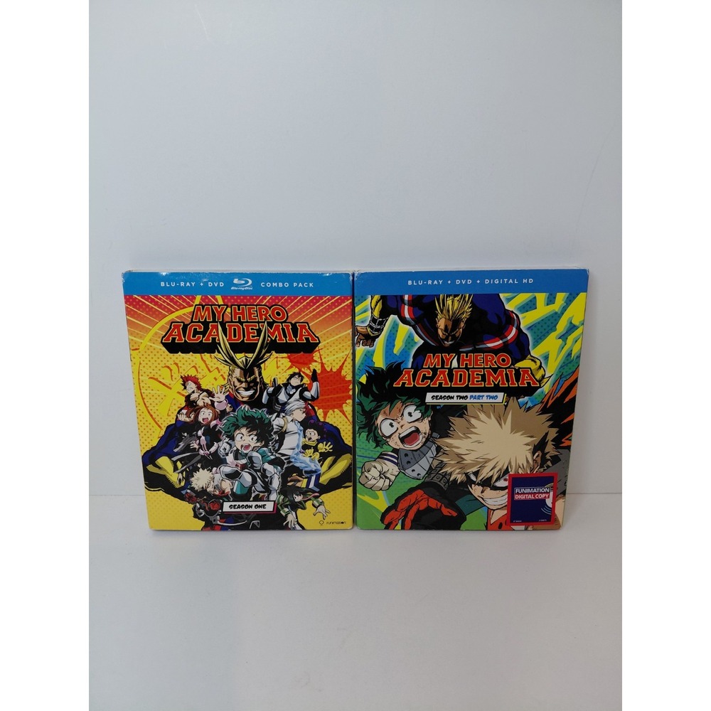 LOT of 2 MY HERO ACADEMIA Season‎ 1 & 2 Part 2 Blu - Ray DVD Anime Combo Pack